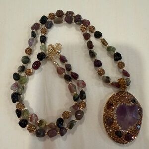 Elegant Multi-Color Gemstone Necklace